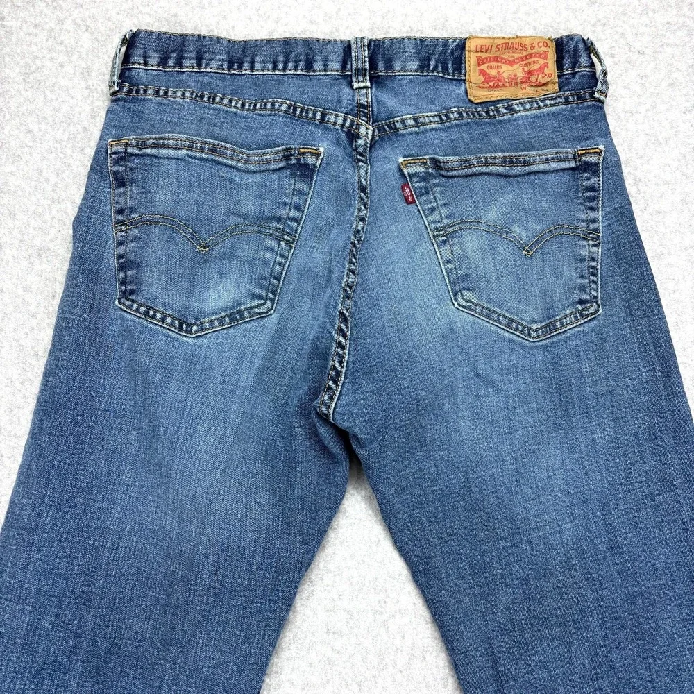 Levi's 501 Jeans Mens 32x34 Blue Denim Stretch Original Fit Straight Button Fly